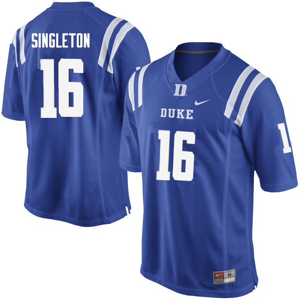Duke Blue Devils #16 Dylan Singleton College Football Jerseys Sale-Blue